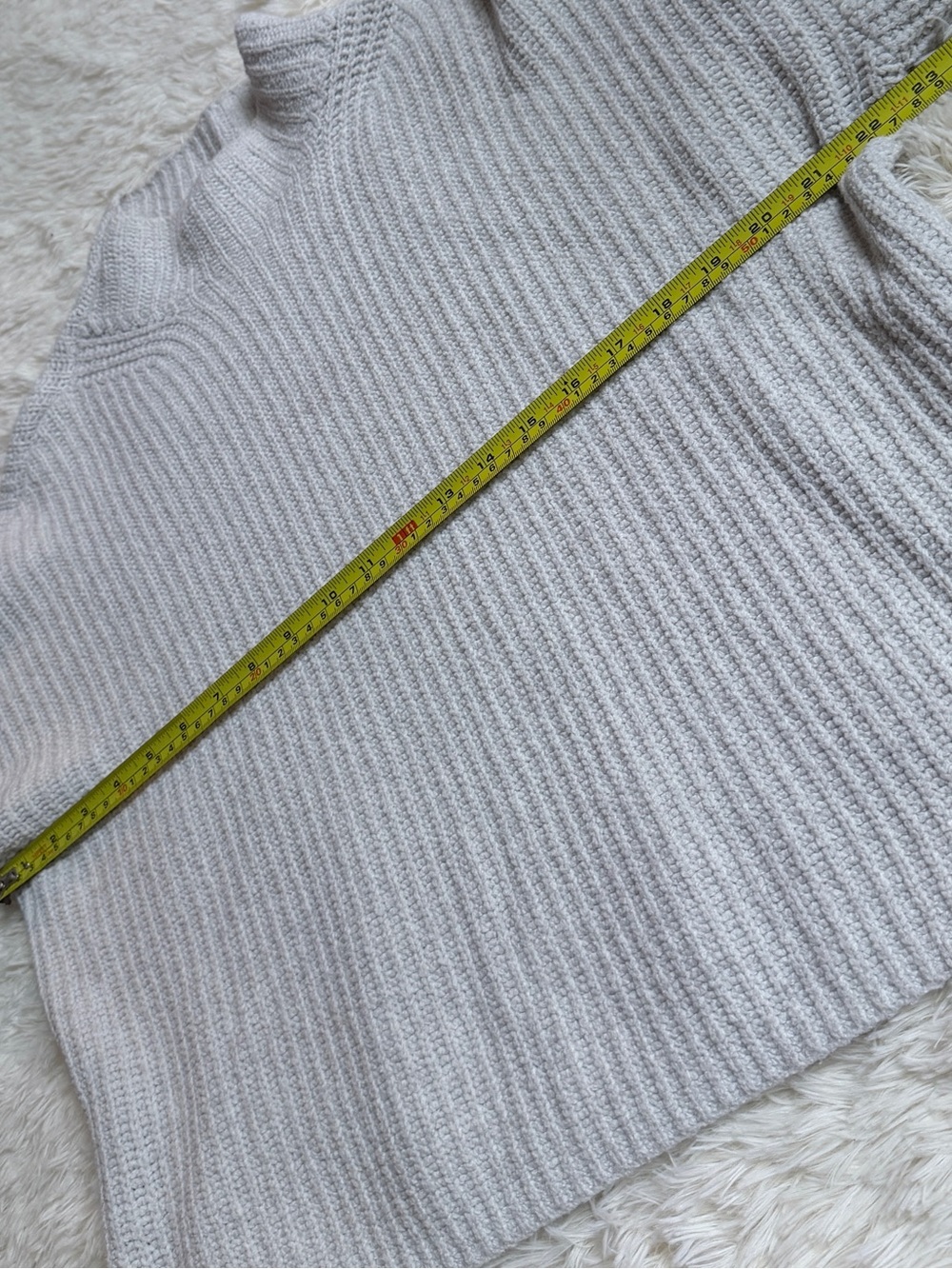Old Navy Light Cream Ribbed Mock Neck Sweater - Picture 3 of 3